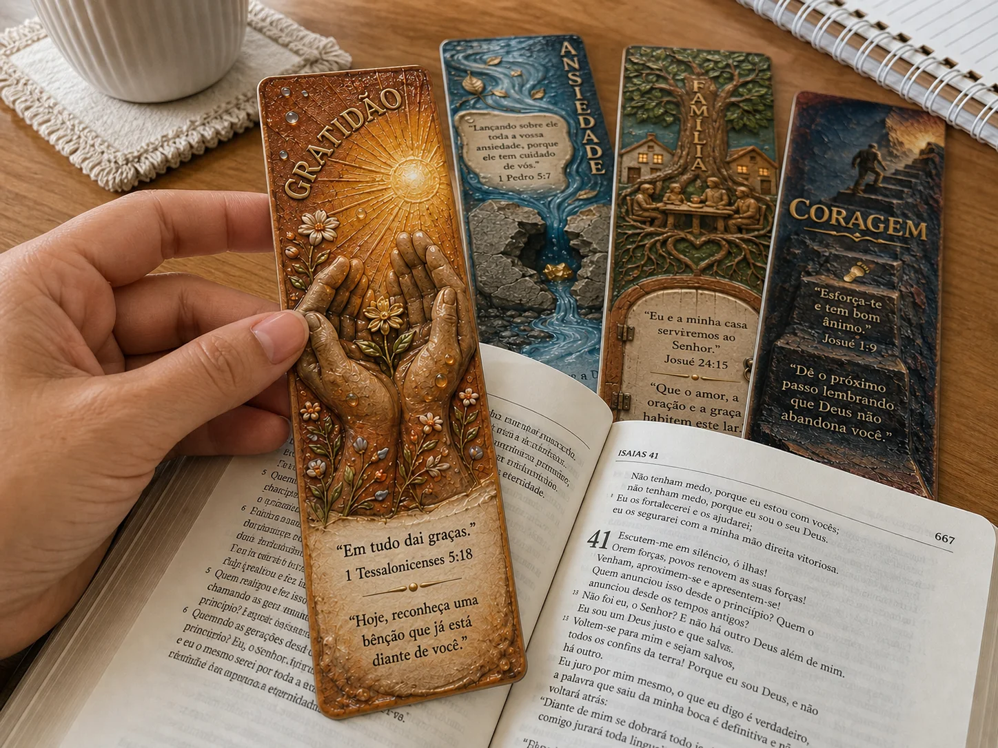 Marcador bíblico Versículos para Cada Momento em uma leitura devocional